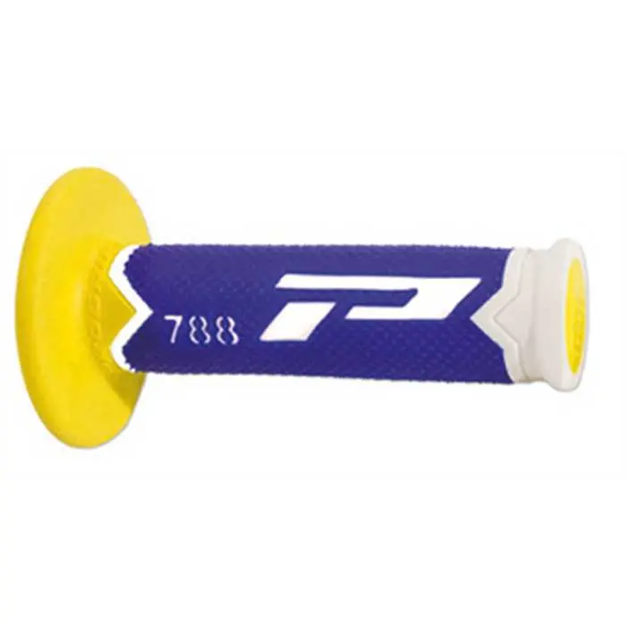 Revêtement de poignée Progrip 788 triple densité special edition blanc-bleu-jaune 115 mm fermé