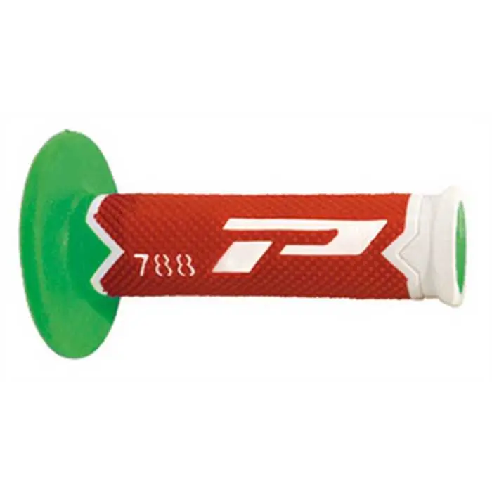Poignées PROGRIP 788 Blanc/Rouge/Vert Fluo 22/25