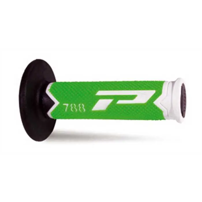 Revêtement de poignée Progrip 788 triple densité fluo blanc-vert-noir 115 mm (paire)