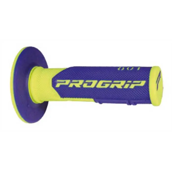 Revêtement de poignée Progrip 801 double densité fluo jaune-bleu 115 mm fermé (paire)