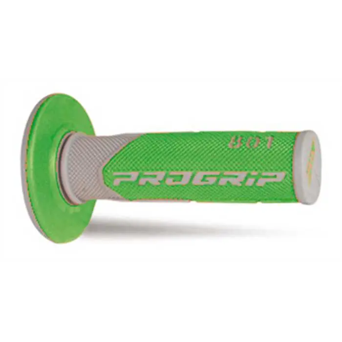 Revêtement de poignée Progrip 801 double densité base gris-vert closed end 115 mm (paire)