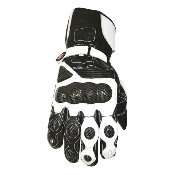 Gants racing PROGRIP 4016 blanc/noir