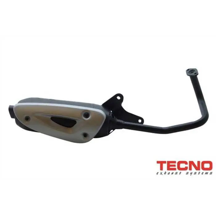 Échappement Tecno silencieux standard droit 12 pouces noir GY6 4T