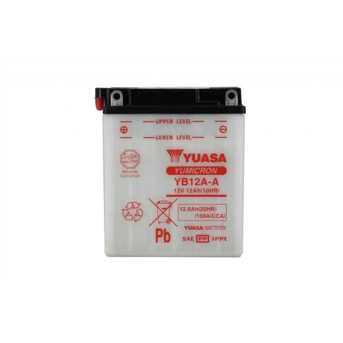 Batterie 12V 12 ah YB12A-A Yuasa yumicron conventionnelle avec entretien (lg134xl80xh160mm)