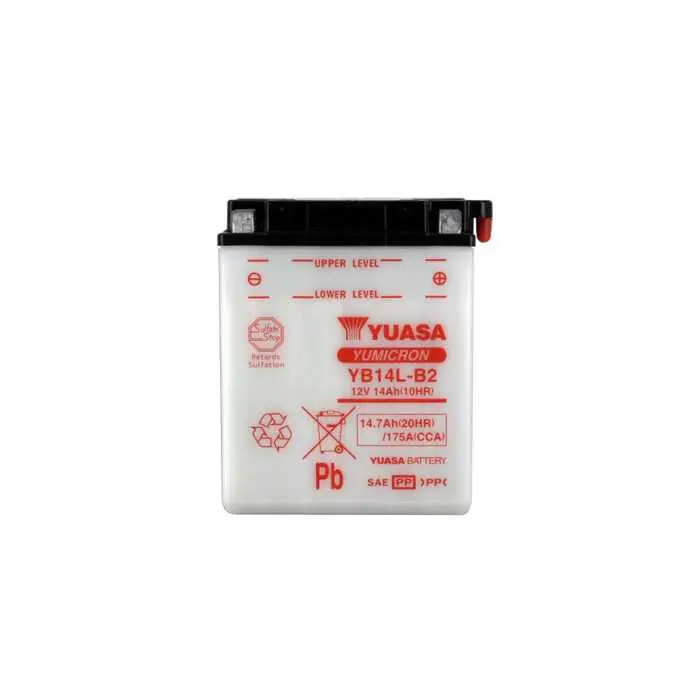 12V 14 ah बैटरी YB14L-B2 यूआसा यूमाइक्रोन पारंपरिक रखरखाव सहित (lg134xl89xh166mm)