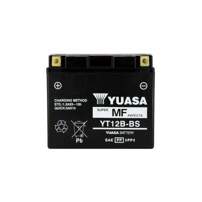 Batterie 12V 10 Ah YT12B-BS Yuasa MF wartungsfrei Hochleistung mit Säurepack (L150xB69xH130mm)