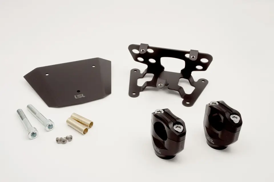 LSL クランプブロック Ø28.6 インストルメントマウント付き MT-07 18- ブラック