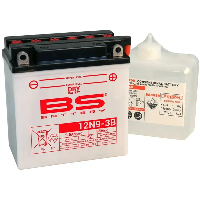 بطارية 12N9-3B مع حزمة حمض BS BATTERY