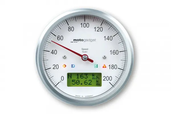 Motoscope Classic Compteur de vitesse MOTOGADGET Logement noir Anneau poli Homologué