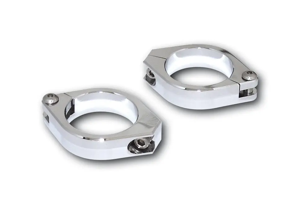 Paar bevestigingsclips HIGHSIDER chroom 35-37 mm