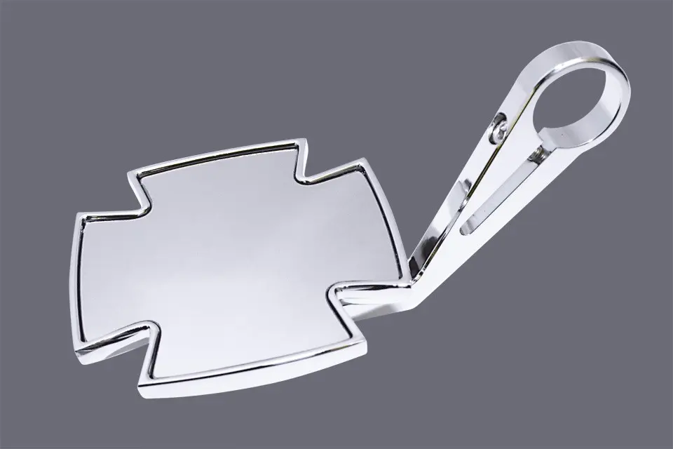 Embout de guidon rétroviseur Iron Cross chromé Highsider