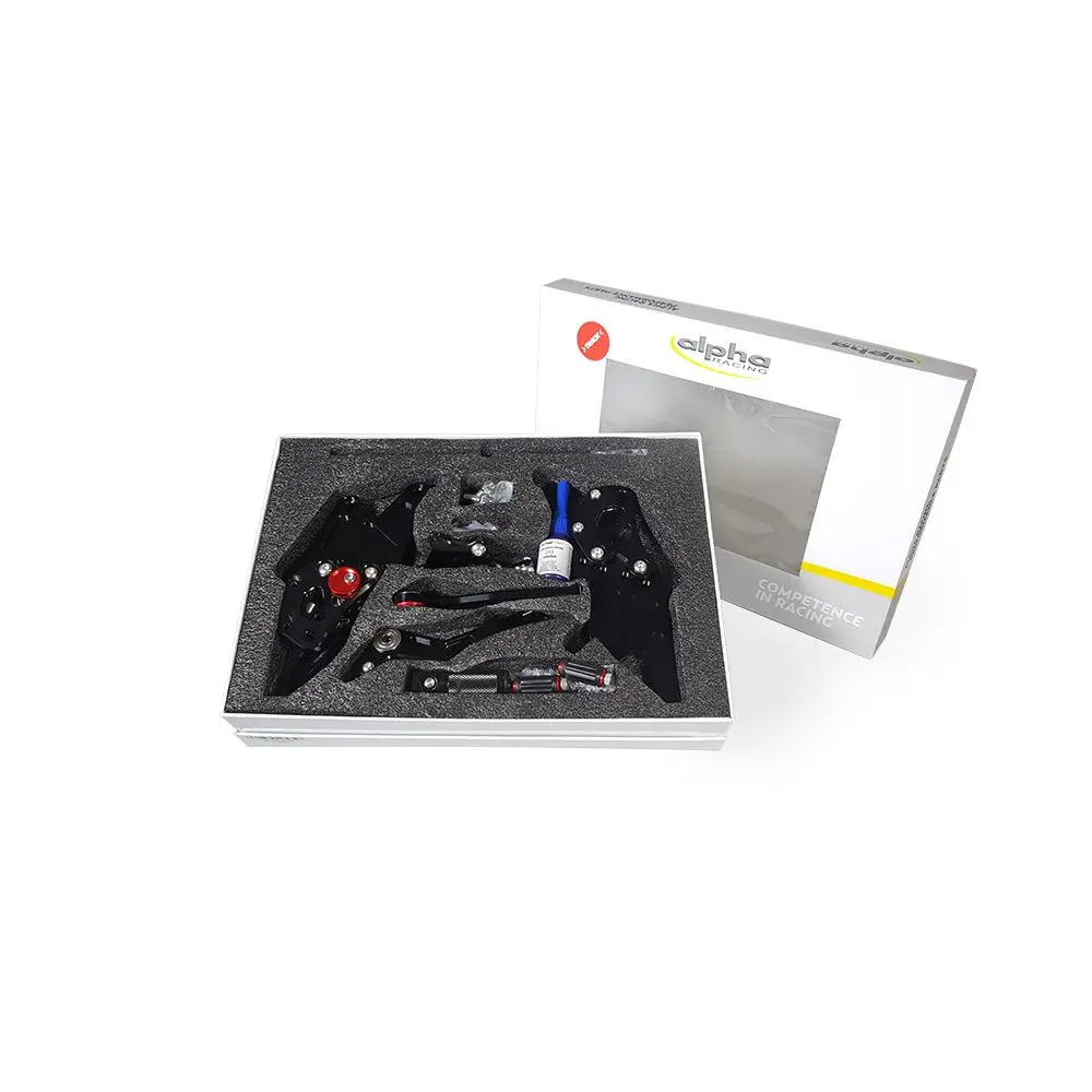 Complete verplaatste voetsteunen Alpha Technik zwart BMW S1000RR type K10, 2R10 — zicht 4