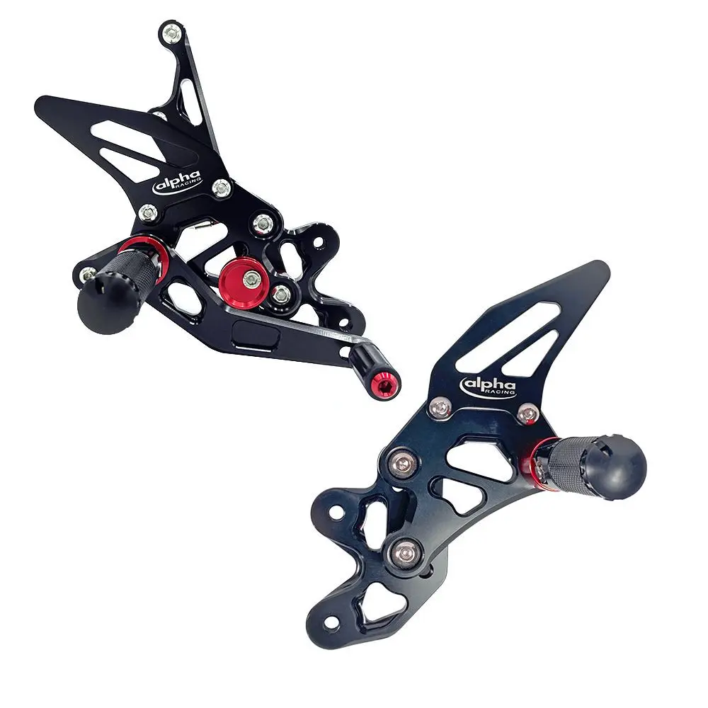 フルセット リアセット フットレスト ALPHA TECHNIK ブラック Suzuki GSX-R750 2011-2017 ABE付き