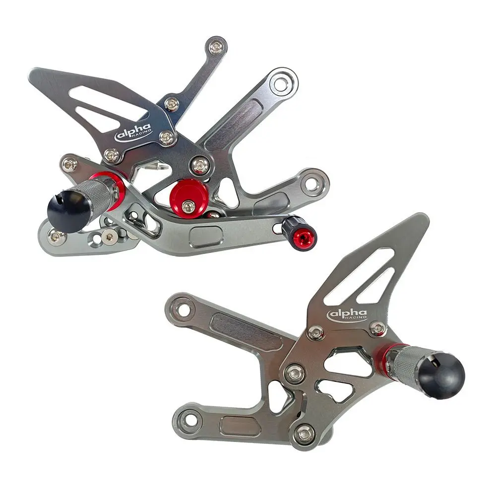 Komplette verstellbare Fußrasten Alpha Technik titan Yamaha YZF-R6 RJ11, RJ15, RJ27 2006-