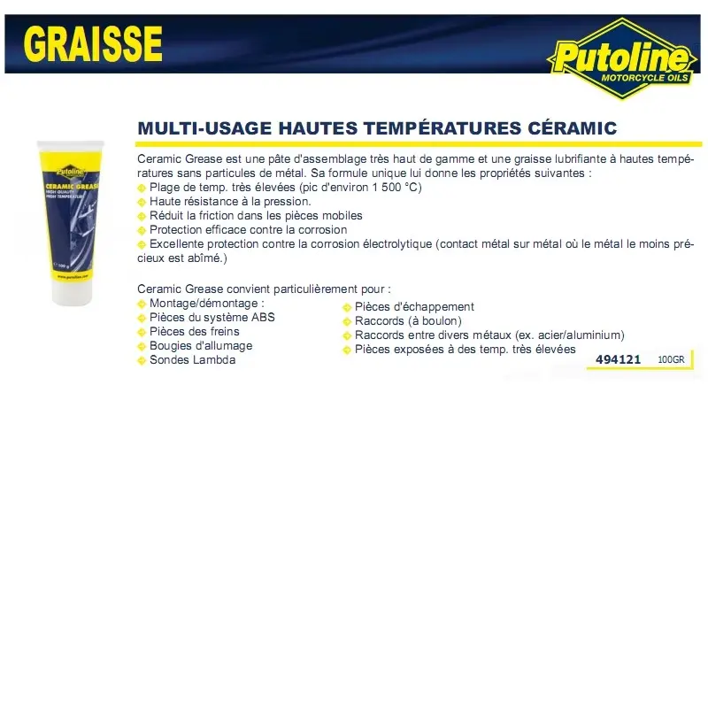 Tube Keramikfett Putoline 100 g — Ansicht 2
