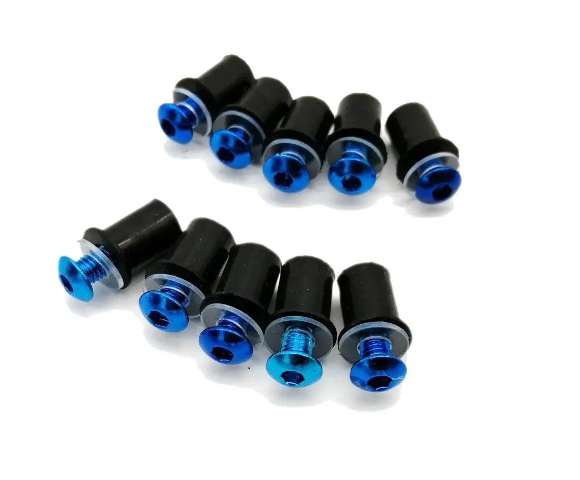 Kit mit 10 blauen BRAZOLINE Verkleidungsschrauben für die Windschutzscheibe
