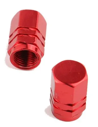 Paar Ventildeckel Mutter Brazoline rot