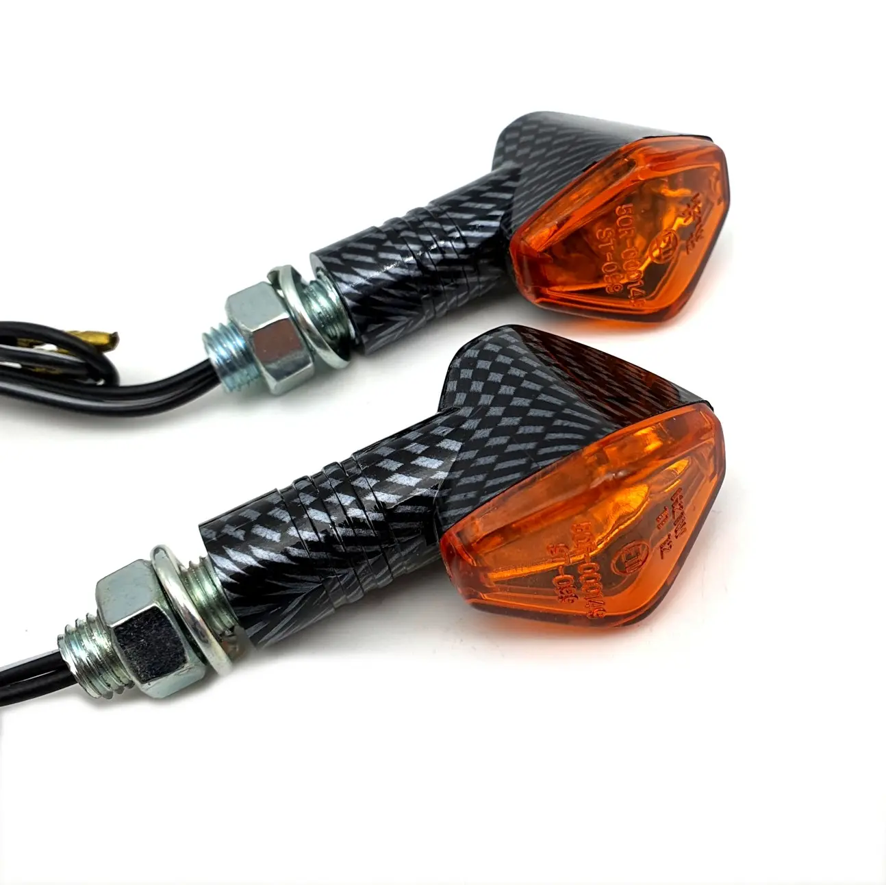 Pair of Bulb Turn Signals Brazoline Diamond Carbon