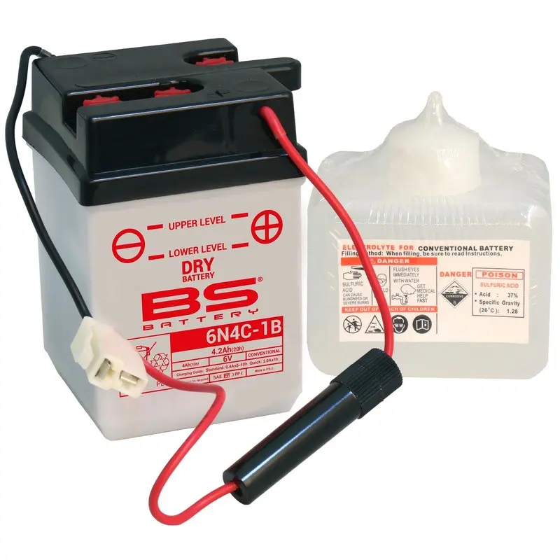 Batterie 6N4C-1B mit Säurepack BS BATTERY
