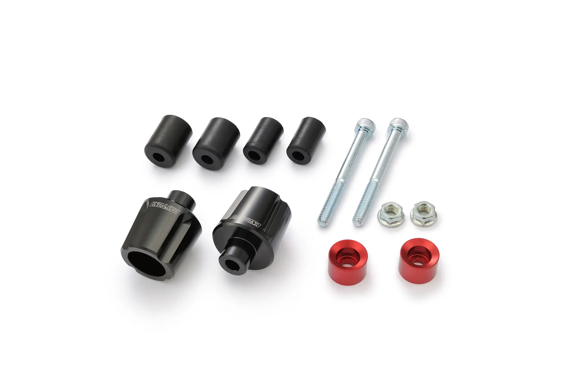 Embouts de guidon Daytona aluminium Noir/Rouge 14-19 mm