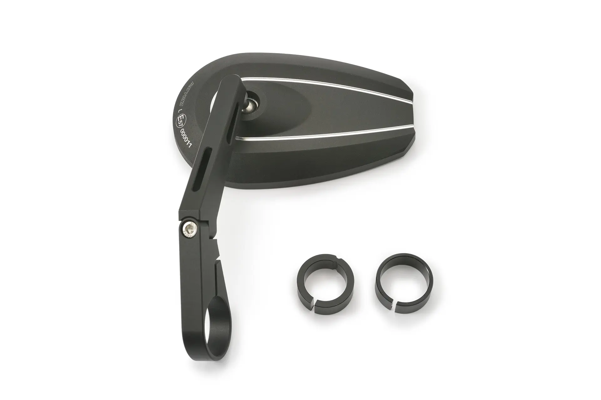 Daytona D-MIROIR-6 قسم-U بار اینڈ لمبا ایلومینیم سیاہ ریٹرو میرر