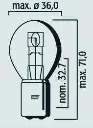 Lampu 12V 45/40W BA20D Brazoline