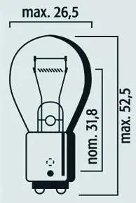 बॉक्स 10 बल्ब 12V 21/5W BAY15D ब्राजोलाइन