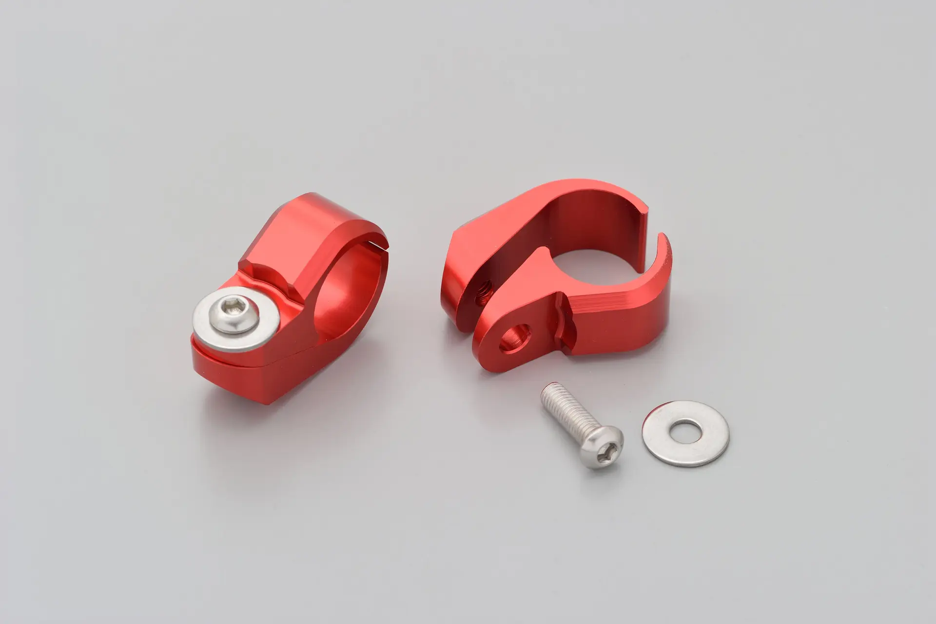 ハンドルバークランプセット 22.2 mm (2個セット) Daytona レッド