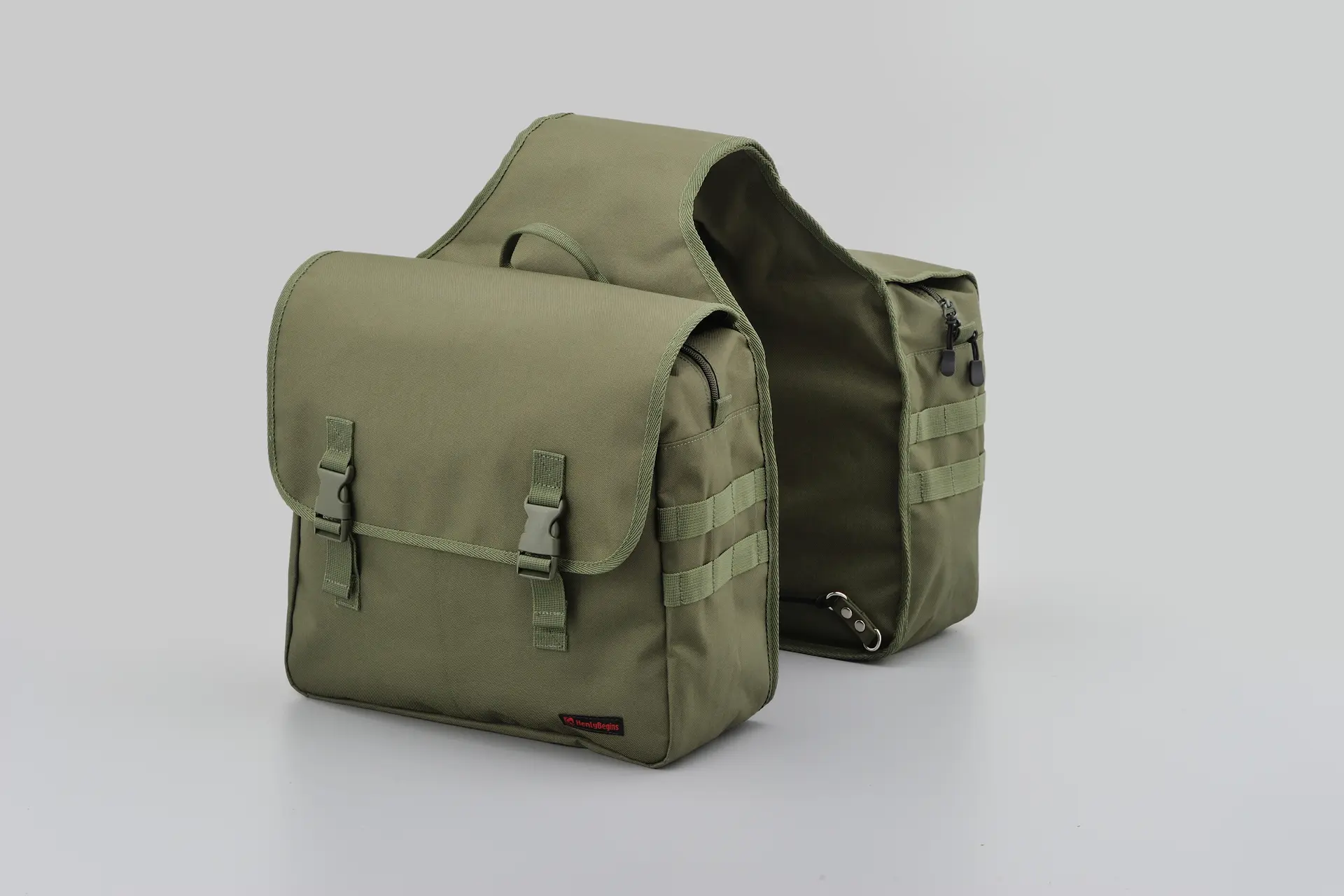 हेनलीबिगिन्स 30L (15L x 2) डीएचएस-12 खाकी डेटोना सैडलबैग