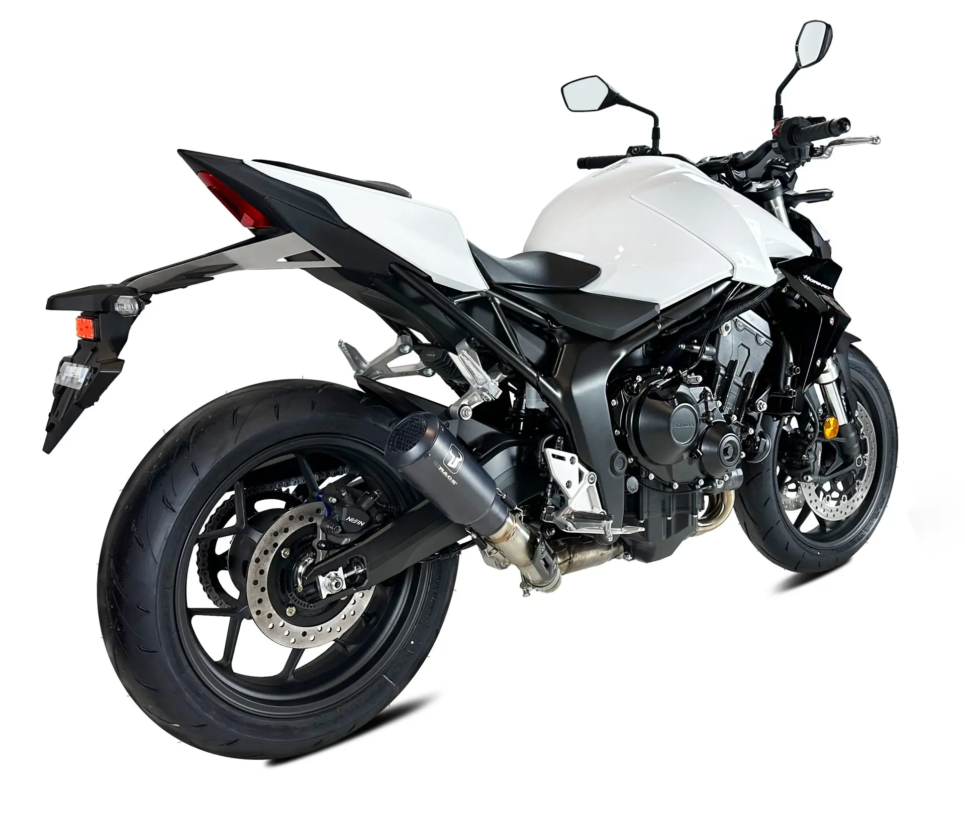 IXRACE MK2 بلیک Honda CB Hornet 1000 / Hornet 1000 SP 2025 کے لیے ہومولوجیٹڈ سائلنسر