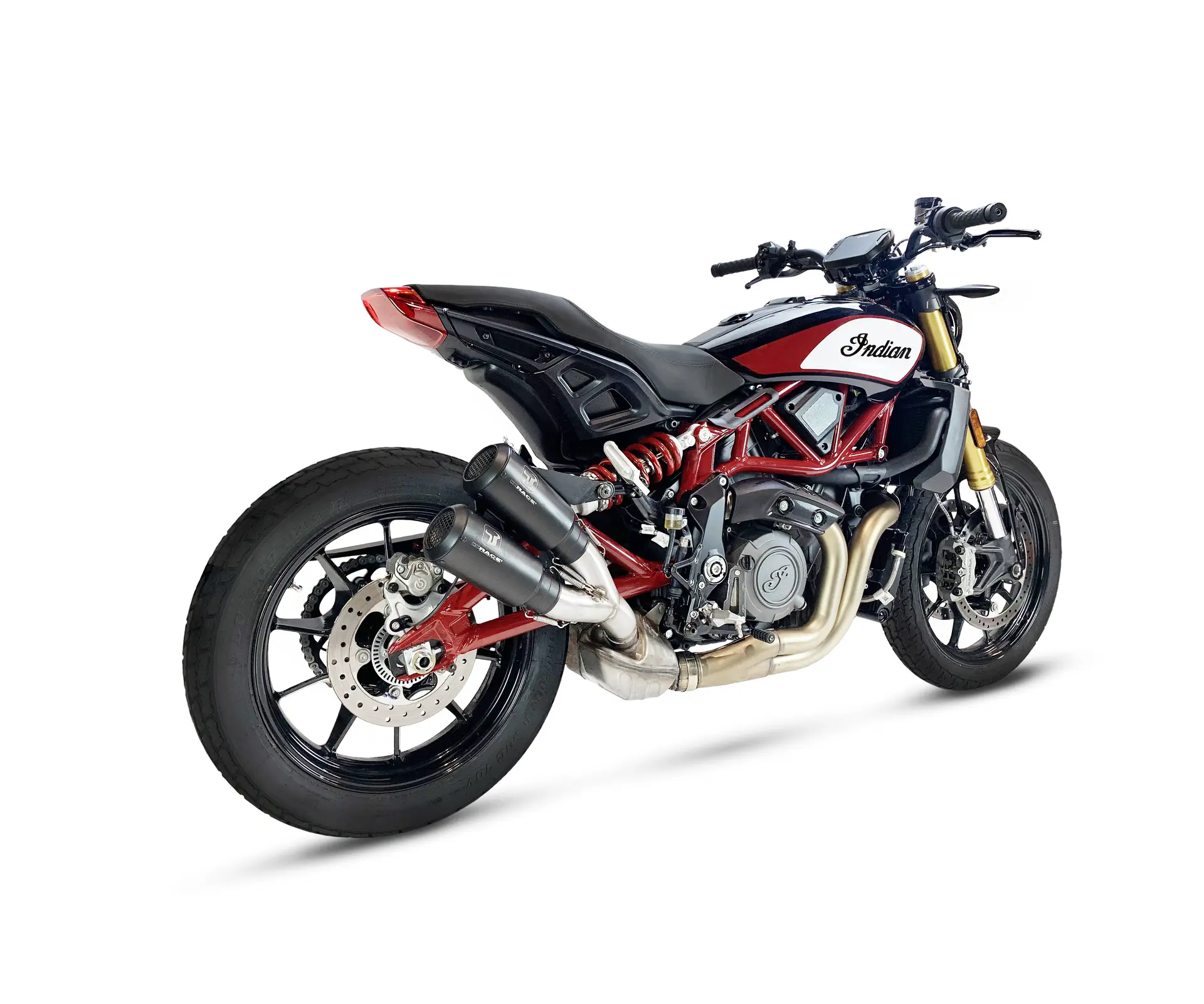 Ixrace MK2 黑色不锈钢排气 Indian FTR 1200 S/R 2019-2022