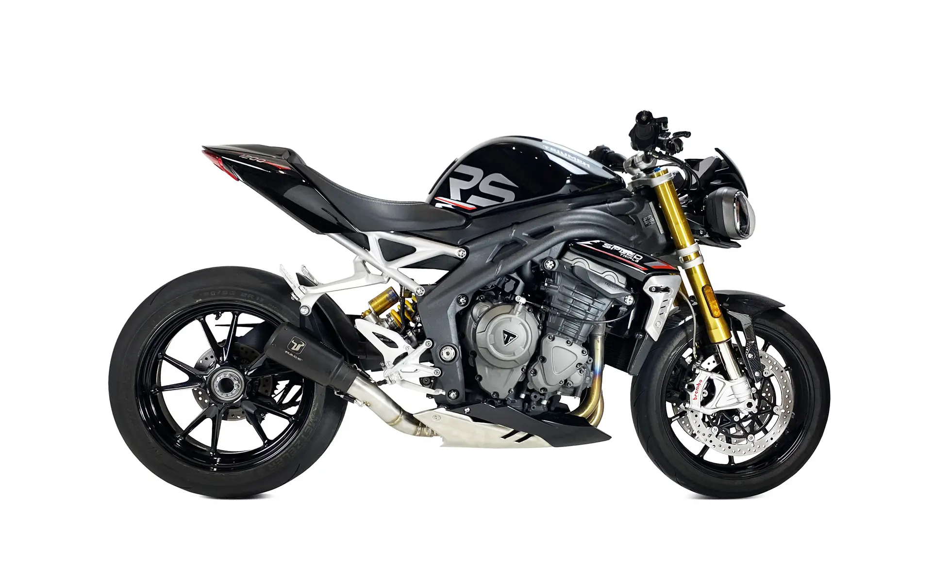 ایگزاسٹ Ixrace MK2 اسٹینلیس اسٹیل بلیک Triumph Speed Triple 1200 RS 2021 2022