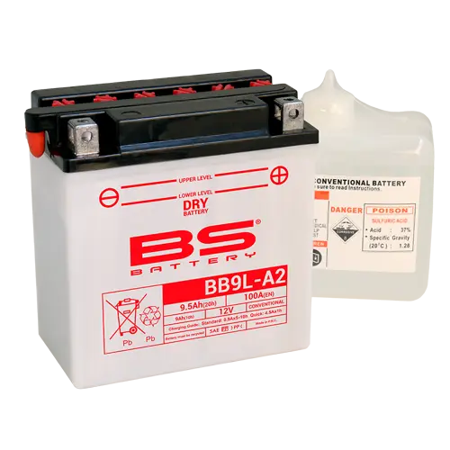 بیٹری BB9L-A2 ایسڈ پیک کے ساتھ بی ایس بیٹری