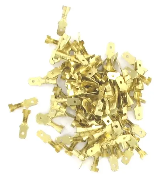 Sachet de 100 Cosses plates laiton mâles 4,8 mm Brazoline