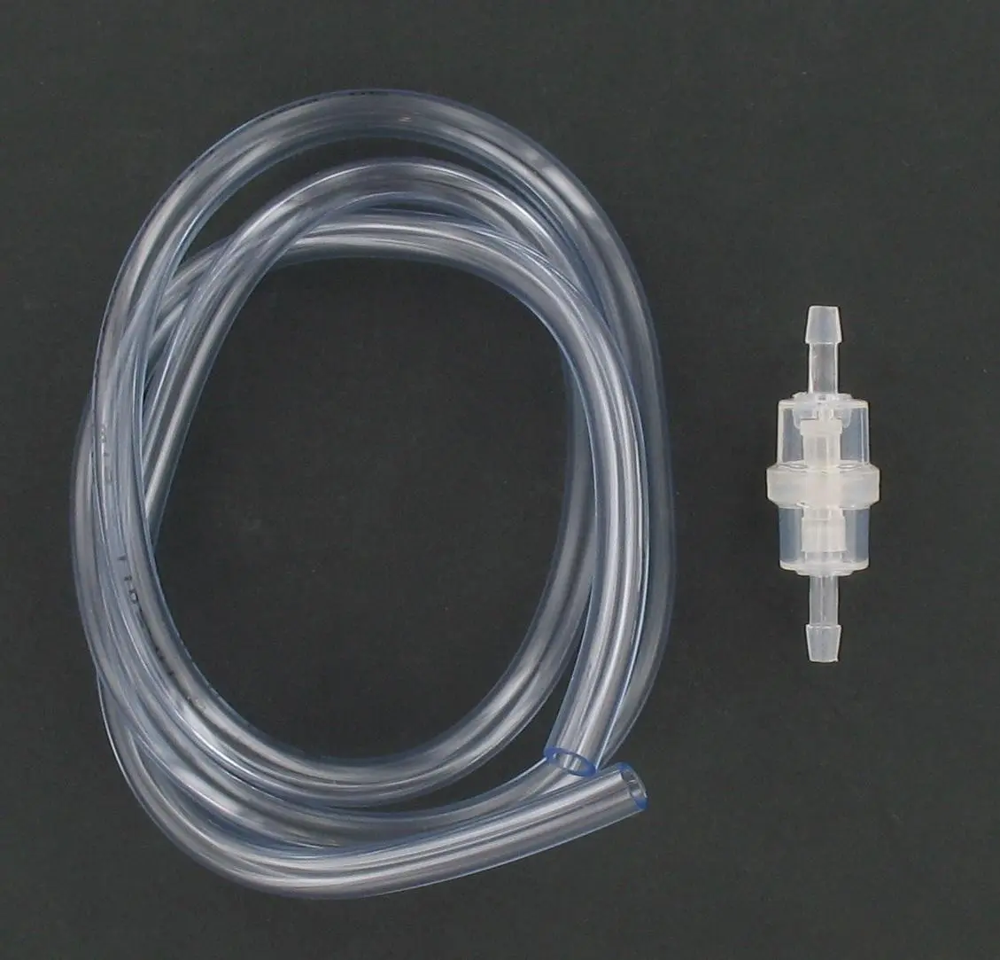 Kraftstoffschlauch-Satz 5x8 transparent 1 Meter + zylindrischer Kraftstofffilter D6 BRAZOLINE