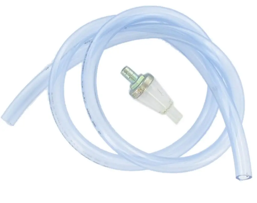 Kraftstoffschlauch-Set 8x12 transparent 1 Meter + konischer Kraftstofffilter Stahl D8 Brazoline