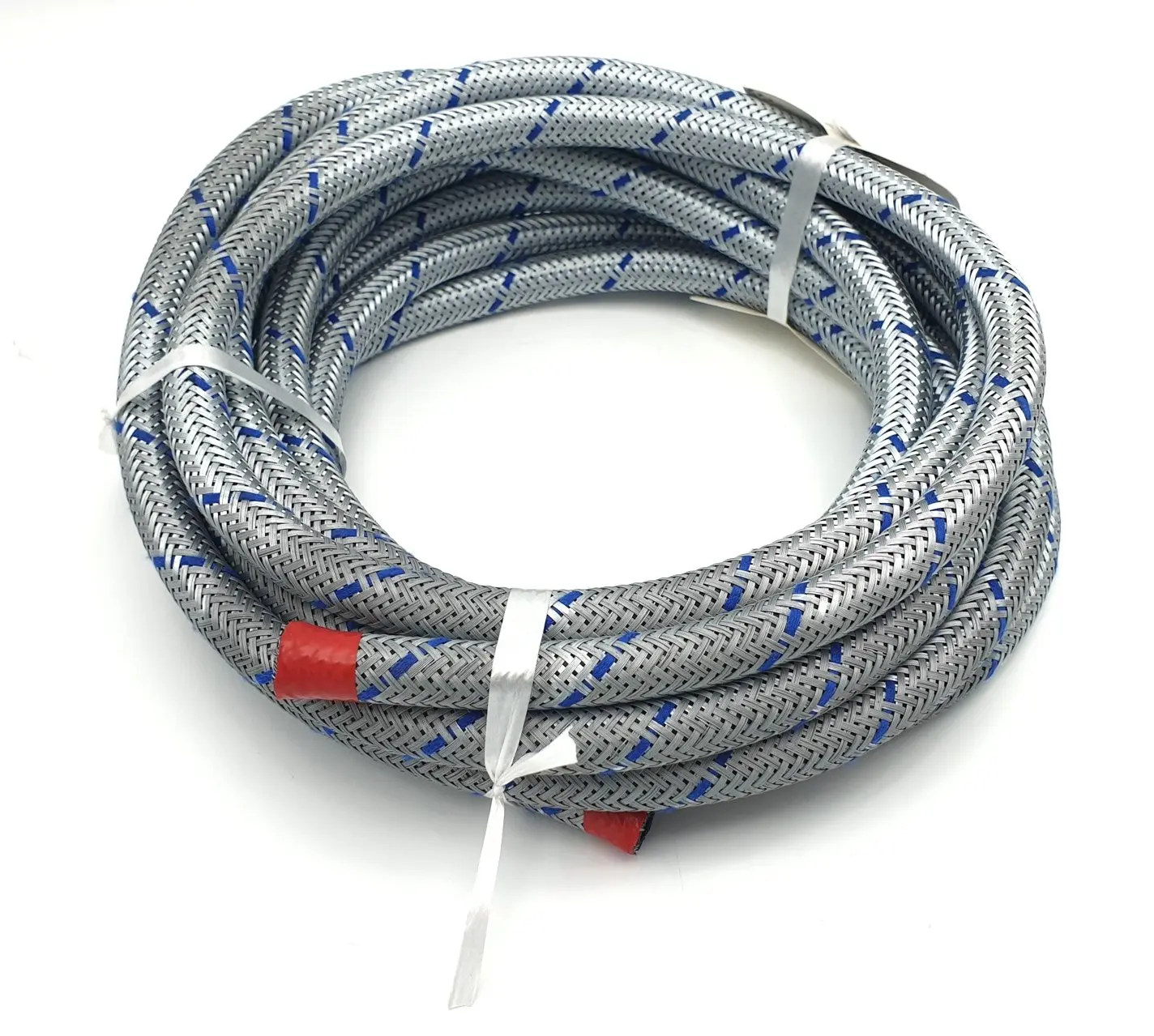 연료 호스 5m 6 x 10,5mm 갈바나이징 강철 브레이드 및 블루 와이어 BRAZOLINE