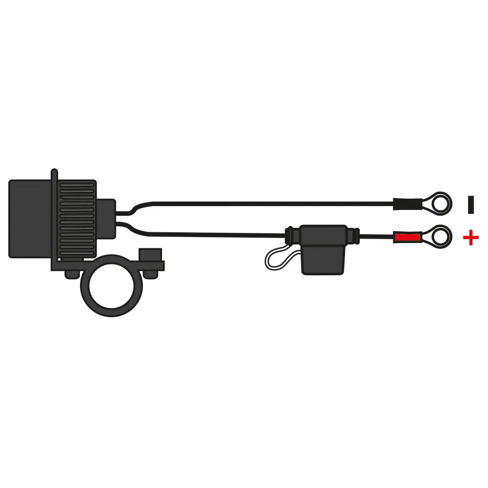 12V STD Accessory Plug Socket and 1.2mtr 10amp fused loom OXFORD — vue 3