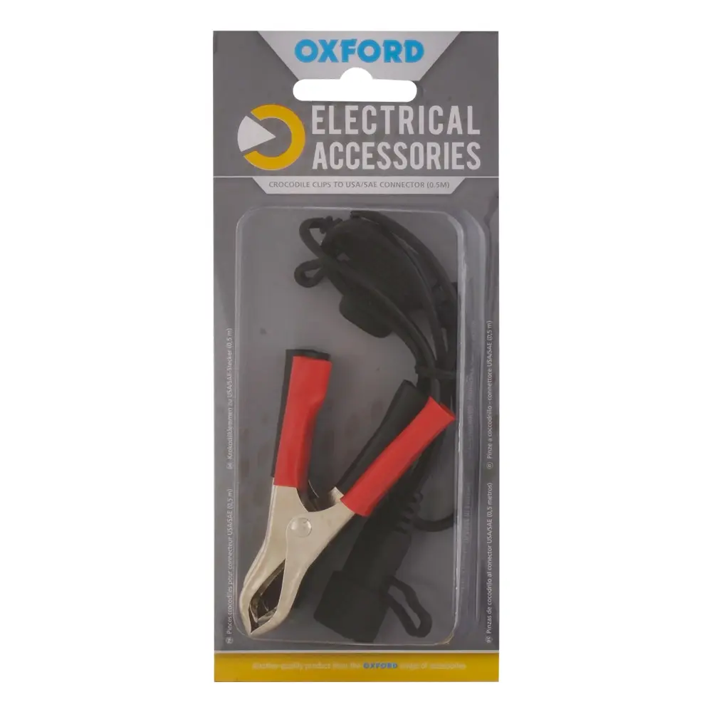 Crocodile clips to USA/SAE connector (0.5mtr lead) OXFORD