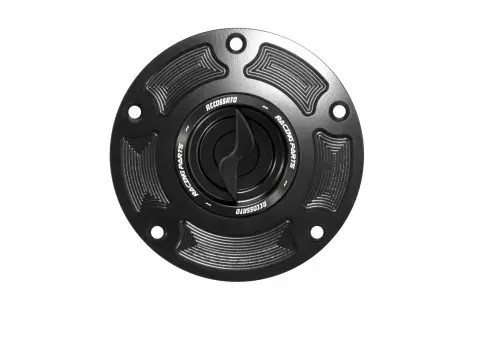 Bouchon de réservoir de carburant Accossato noir aluminium usiné CNC avec fermeture rapide Ducati