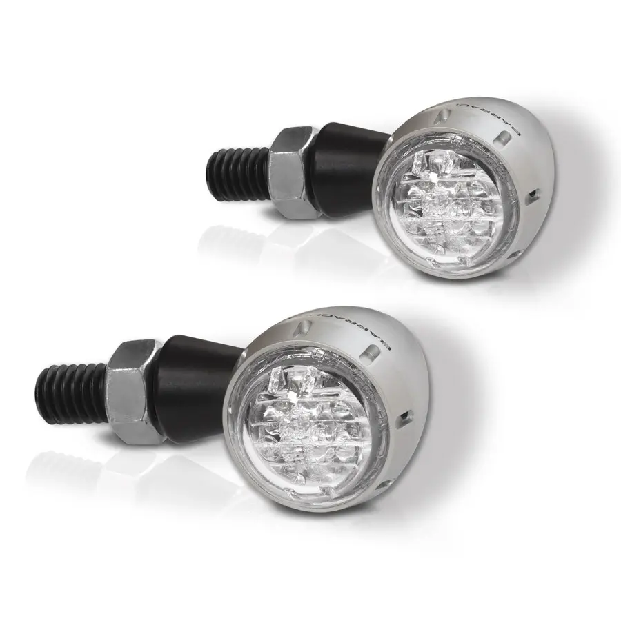 Blinker S-LED B-LUX Silber Motorrad Barracuda (Paar)