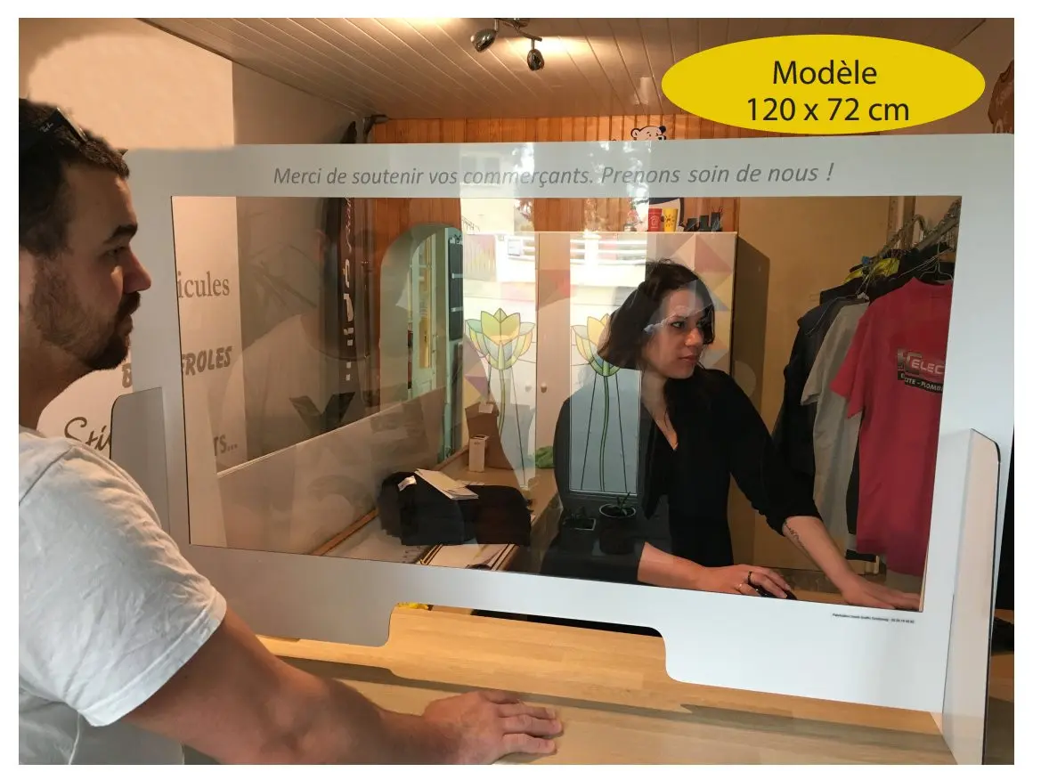 Plexiglass de protection comptoir 120x72 cm BRAZOLINE