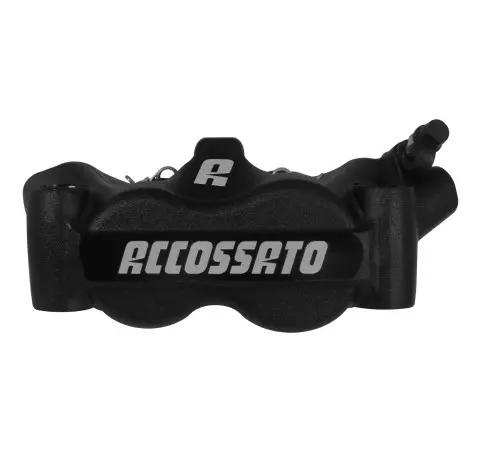 ACCOSSATO radialer schwarzer geschmiedeter Monoblock-Bremssattel rechts - Lochabstand 100 mm - Keramik-Bremsbeläge