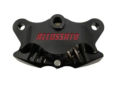Axialer Hinterrad-Bremssattel ACCOSSATO 2 Beläge organisch CNC-gefräst schwarz - Lochabstand 84 mm