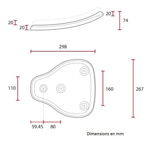 Bobber Solositz braun kleine Größe C-RACER — Ansicht 2
