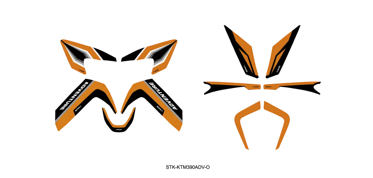 Sticker KTM 390 Adventure C-RACER Orange/Blanc