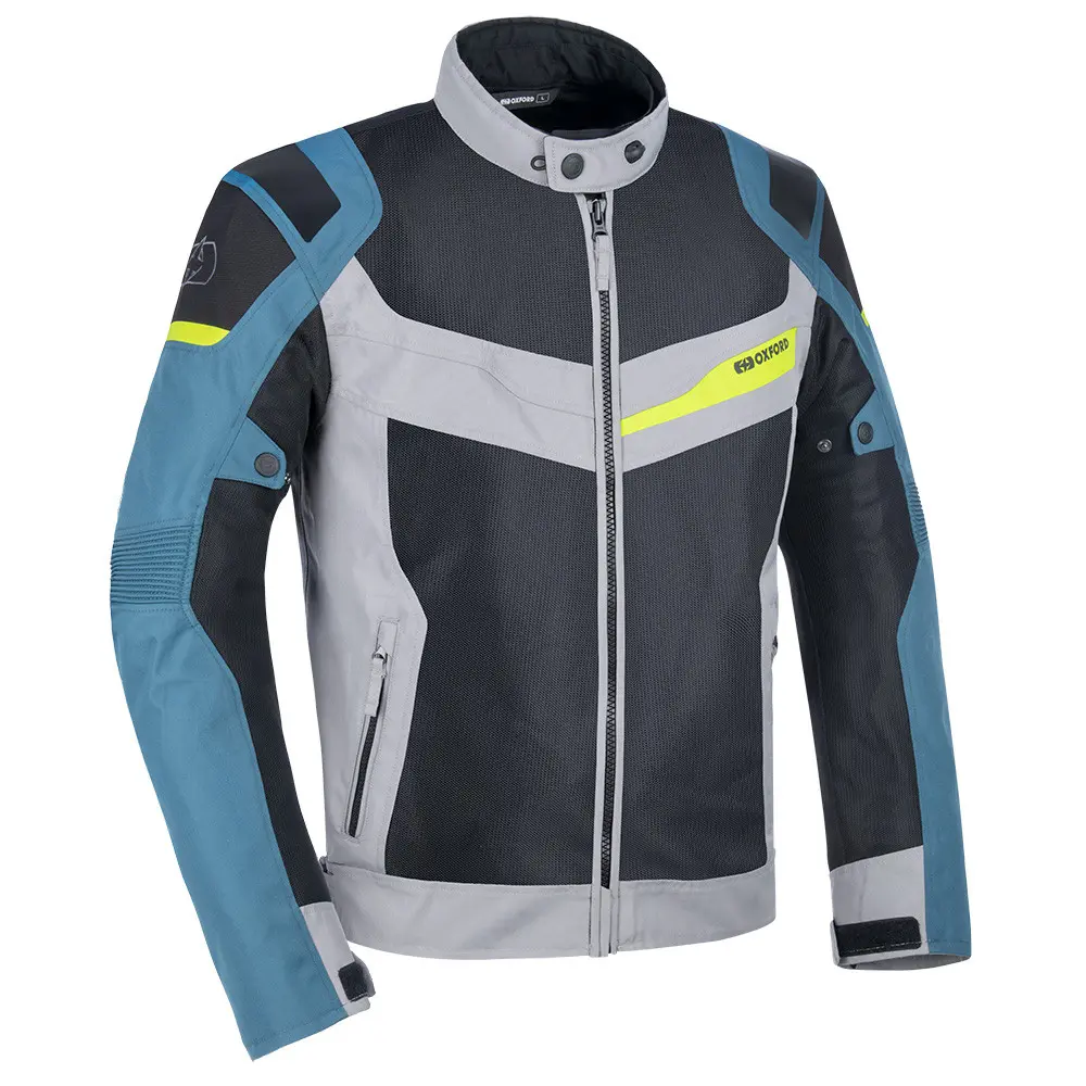 Dakar D2D Air OXFORD ezüst/kék/fluoreszkáló S méret férfi motoros kabát