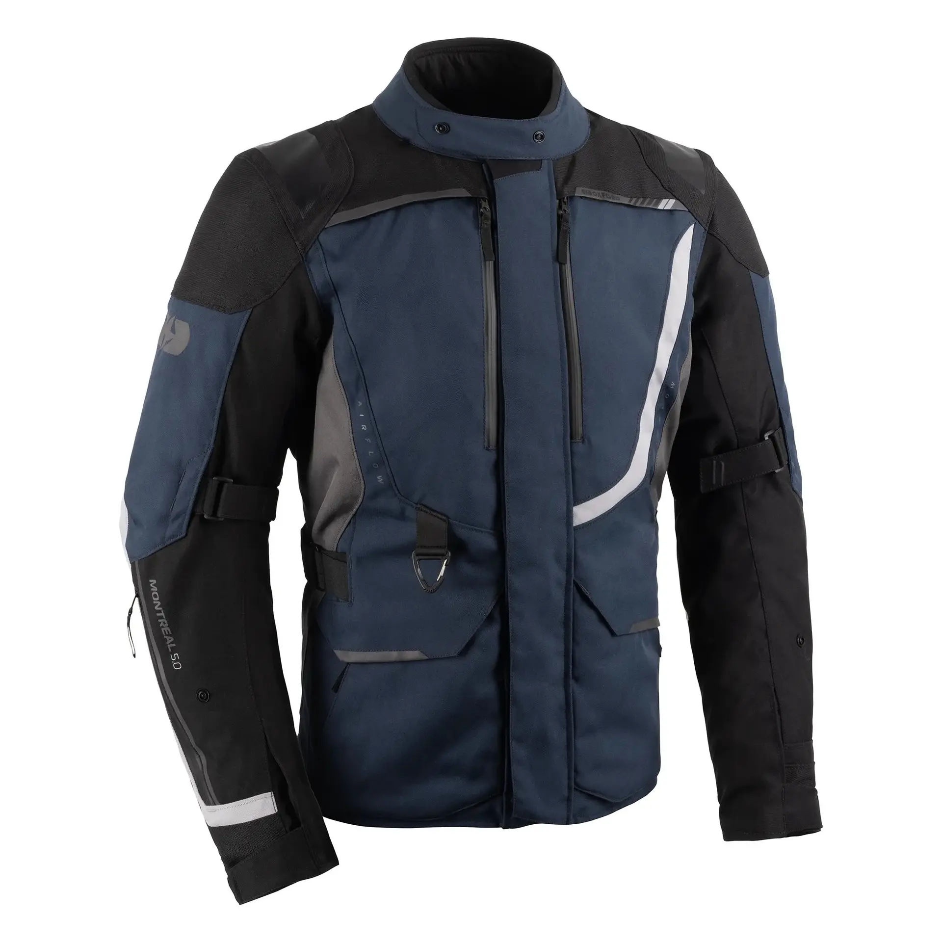 オックスフォード モントリオール 5.0 Dry2Dry ブルー/ブラック/グレー S バイクジャケット