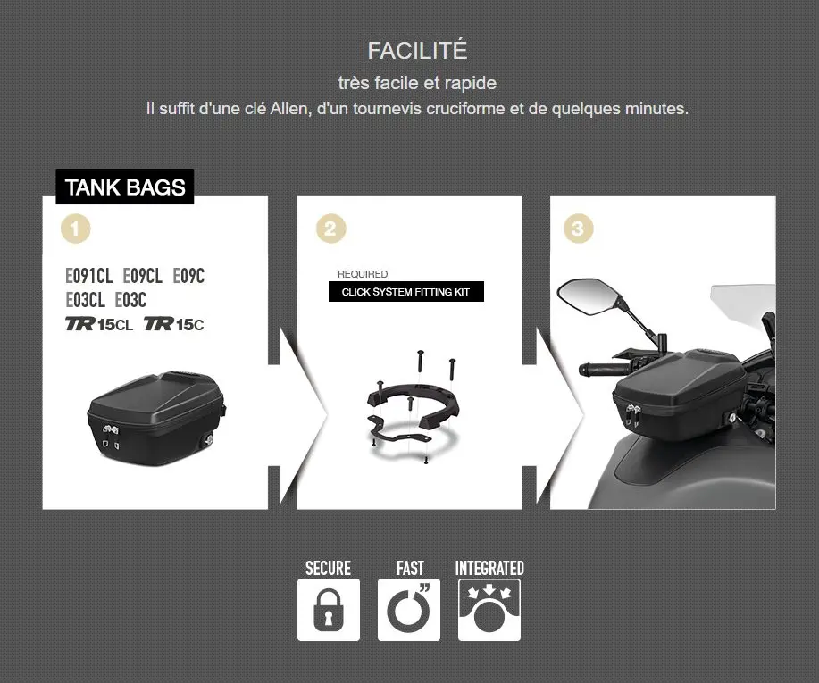 Tas tangki Click System E091CL Shad — tampak ke-4