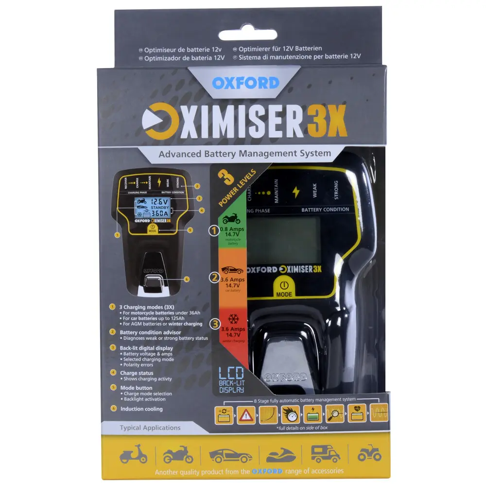 Ladegerät Oximiser 3X OXFORD - UK Stecker — Ansicht 3